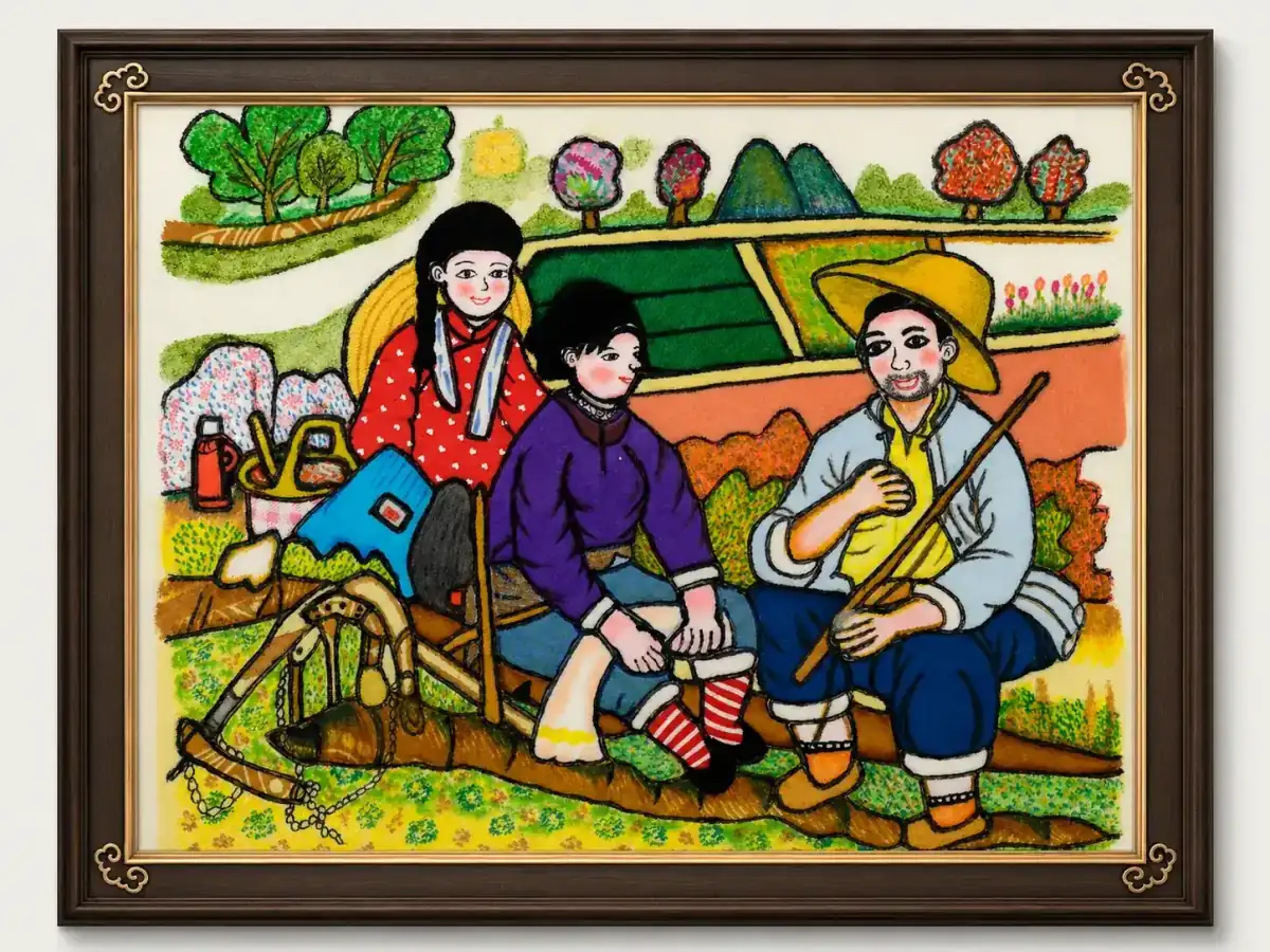 Countryside Music Gathering — Fabric Applique Wall Art