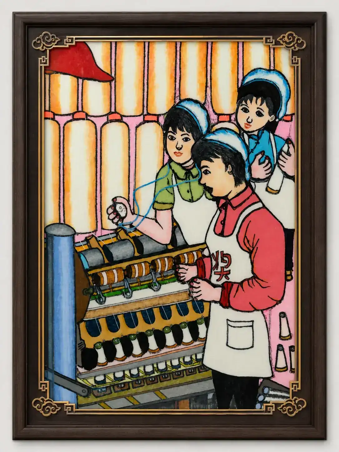 Traditional Weaving Loom — Fabric Applique Wall Art